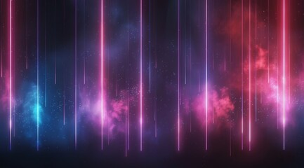 Wall Mural - Abstract Neon Lights Background With Pink And Blue Fog