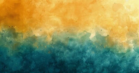 Wall Mural - Abstract Watercolor Painting in Yellow and Blue Hues