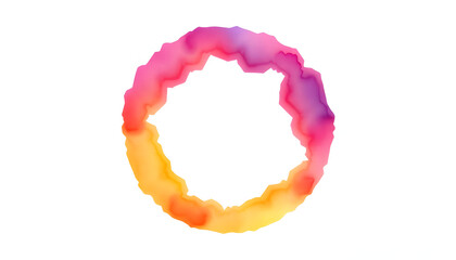 Wall Mural - Watercolor circle isolated with white highlights, png