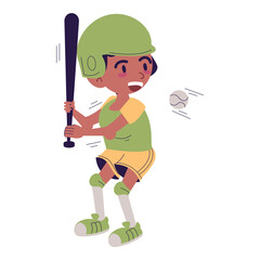 Wall Mural - cute girl practicing baseball