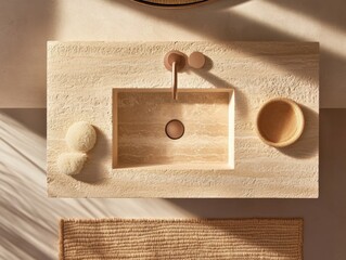 A sink with a basket on top of it. The basket is filled with a white and brown object