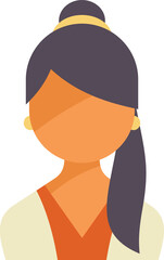 Wall Mural - Faceless female avatar with ponytail and elegant clothes, perfect for websites and apps