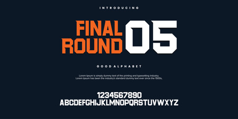 Final Round 05 Modern minimal abstract alphabet fonts. Typography creative font. vector illustration