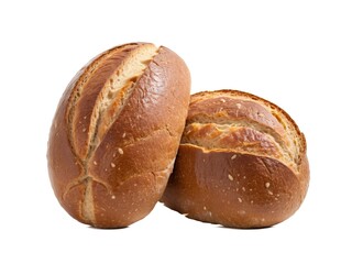 Artisan Sourdough Bread Rolls with Sesame Seeds on a Clean White Background