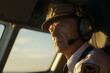 © ADDICTIVE STOCK - Senior male pilot in uniform operating a helicopter