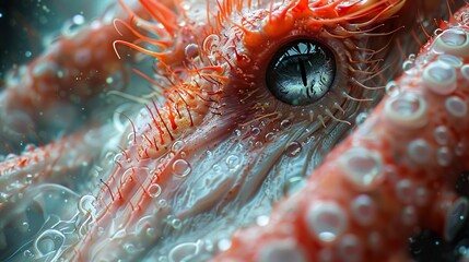 Wall Mural - Close-up of an Octopus Eye: A Macro View of a Marine Creature