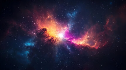 vibrant galactic nebula in space cosmic night sky with supernova, astronomy universe wallpaper. gala