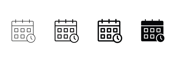 Wall Mural - calendar icon set vector illustration