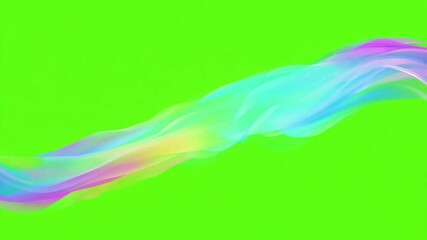 Wall Mural - rainbow wave on green screen