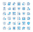 © Jane Kelly - Insurance icons. Outline symbols. Vector blue line icons set
