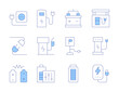 © Blockfine - Charging icons. Line Duotone style, editable stroke. accumulator, eco fuel, parking, electric station, charging station, battery, powerbank, energy station, plug, socket