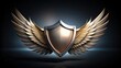 © jaeng - Shield with wings symbolizing protection and freedom, wings, shield, protection, wingspan, defense, security, armor, angelic