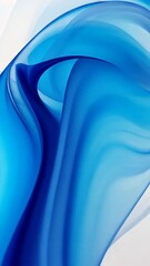 Poster - Abstract blue wave forms on white background