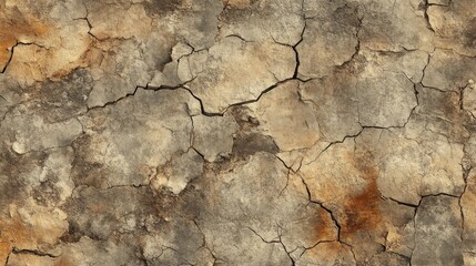 2410 20.A broken concrete texture with large, irregular cracks spreading across the surface on a transparent background. The realistic fissures create a distressed, weathered look, perfect for