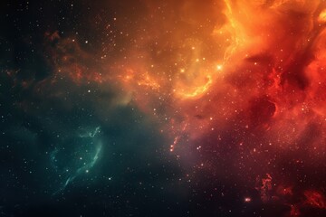 Canvas Print - Colorful Nebulae in Deep Space