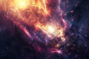 Wall Mural - Glowing Nebula and Gaseous Space Clouds