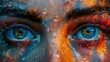 © The Singularity - Close Up of a Blue Eye with Water Drops