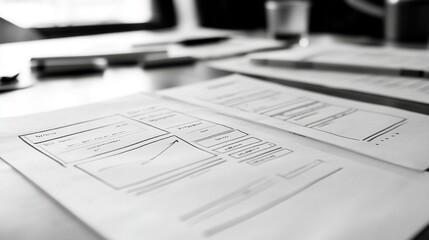 Website Design Sketch   Hand Drawn UI Concept