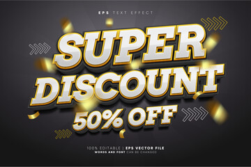 Wall Mural - Super Discount Sale Promo 3D Editable Text Effect Style