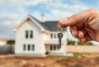 © SR Creative Idea - House Key Held in Hand with New Home in Background
