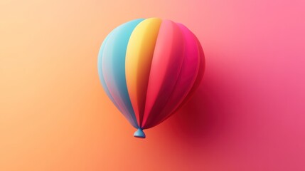 Cartoon balloon vibrant colors - A 3D cartoon balloon with vibrant rainbow colors, smooth finish, and playful design.