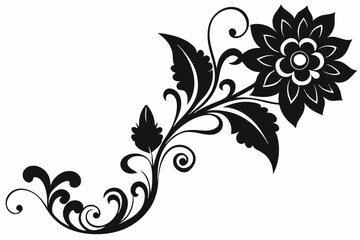 Nature flower and leaves icon vector isolated