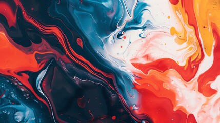 Canvas Print - abstract colorful background with flowing, swirling, and marbled paint.