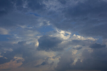Wall Mural - blue sky with puffy clouds