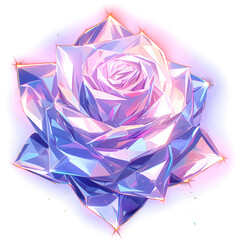 Wall Mural - Crystal rose in blue light