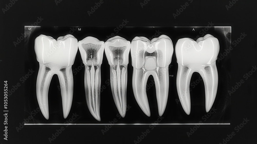 Partially Bone Tooth In. X Rays detailed X ray image showcasing multiple teeth, highlighting their ...