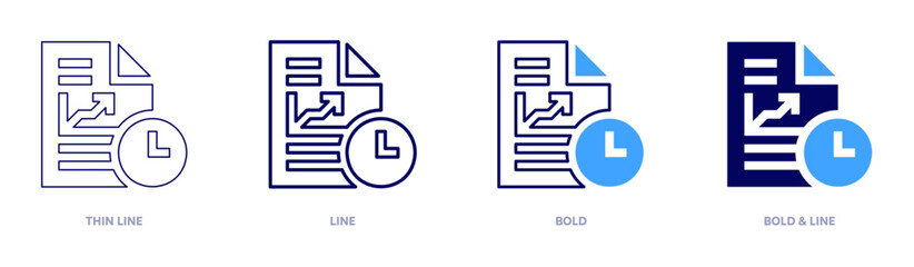 Business analysis icon in 4 different styles. Thin Line, Line, Bold, and Bold Line. Duotone style. Editable stroke