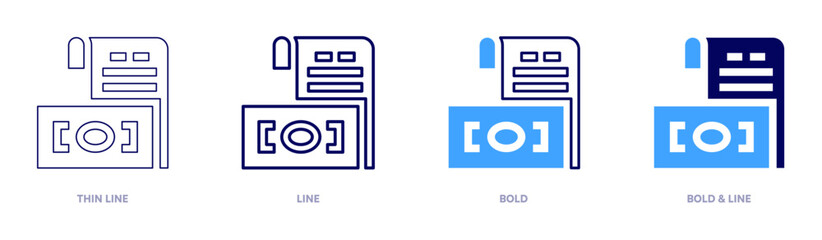 Contract icon in 4 different styles. Thin Line, Line, Bold, and Bold Line. Duotone style. Editable stroke