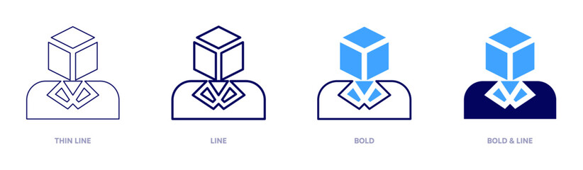 Customer relationship icon in 4 different styles. Thin Line, Line, Bold, and Bold Line. Duotone style. Editable stroke