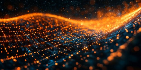 Wall Mural - dynamic data connectivity, abstract illustration depicting vibrant lines connecting points, represen
