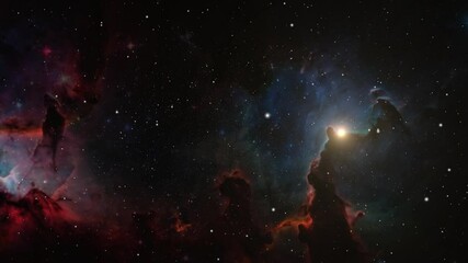 Wall Mural - galaxy in deep space with nebula background 4k
