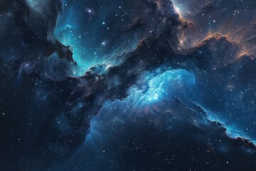 Wall Mural - Colorful and detailed image of a nebula in deep space with bright stars and dust formations