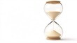 © ckybe - illustration of an hourglass with sand flowing through clear glass, ideal for concepts related to time management, set against a white backdrop.