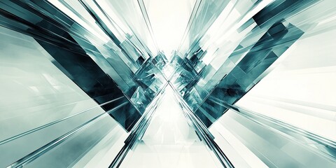 Wall Mural - a white background with an abstract geometric pattern in shades of gray and teal