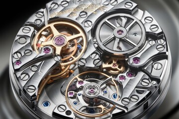 Aufkleber - Intricate clockwork mechanism showing precise engineering and timekeeping