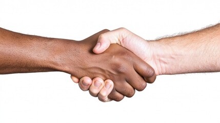 A photostock of a handshake between two businesspeople of different ethnicities, symbolizing partnership.