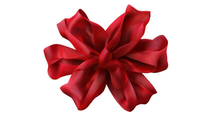 Wall Mural - Stunning Red Ribbon Bow on Black Background Perfect for Gift Wrapping and Celebratory Decor, isolated on transparent background