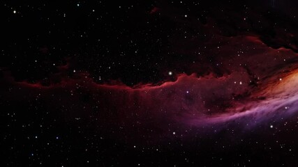 Wall Mural - flying through colored nebula, outer space cosmic background