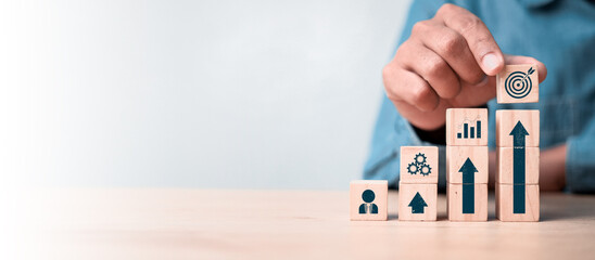 Wall Mural - action plan, goal and target, success and business target concept, project management, company strat