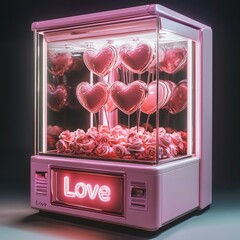 Wall Mural - Candy Machine with Heart Shaped Lollipops