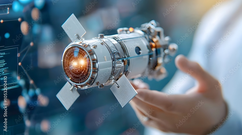Space Project Development Engineering Aerospace engineers working together on the design and development of a ...