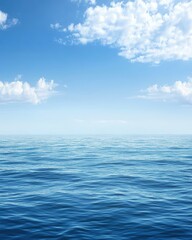 tranquil ocean view under a vast blue sky