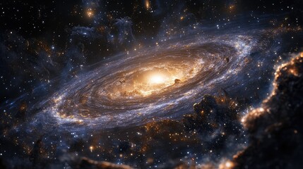 Wall Mural - a stunning view of a dwarf galaxy nestled among other celestial bodies, highlighting its unique stru