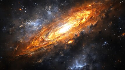 Wall Mural - an artistic interpretation of a dwarf galaxy, where vibrant colors and intricate details highlight t