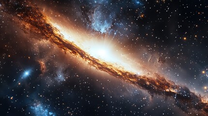 Wall Mural - a striking portrayal of a galaxy with a comet, showcasing the beauty of cosmic elements coming toget