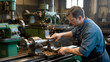 © Dance - A Machinist Using a Lathe to Shape a Piece of Metal